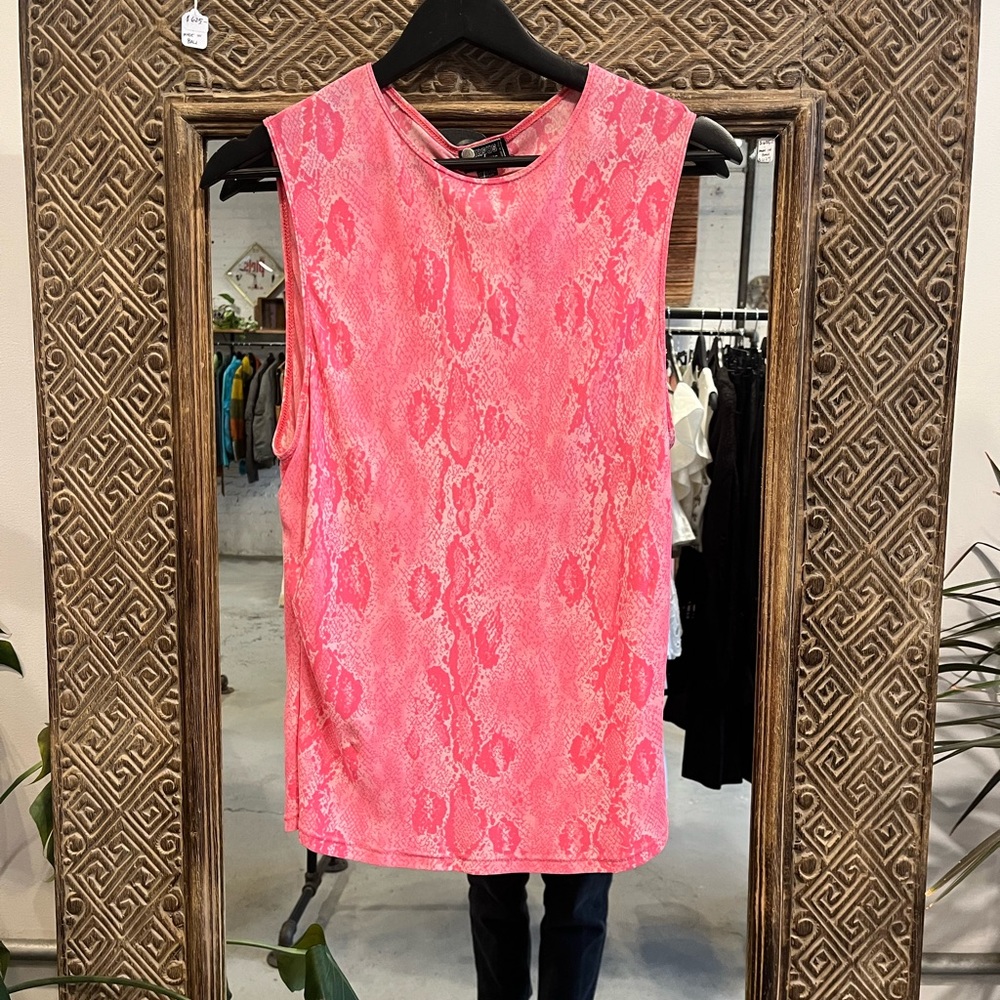 VERSUS Versace Snakeprint Pink Top Sz L